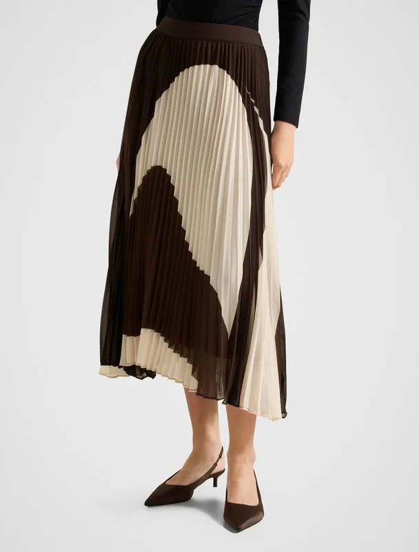 forever new  EVA Color Block Pleated Midi Skirt for Women | Best Price UAE